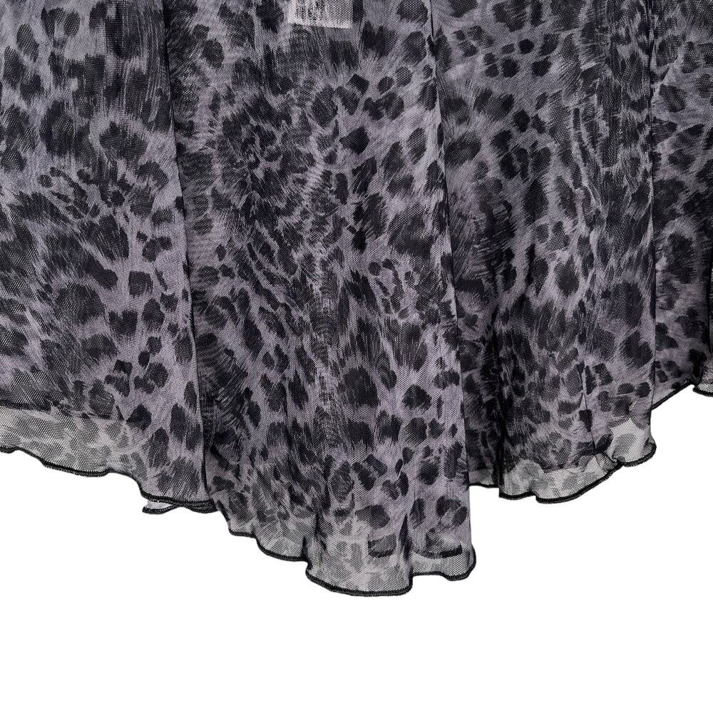 Bloch Ladies Janise Animal Print Mesh Pull On Skirt M Black Gray New - Picture 3 of 12